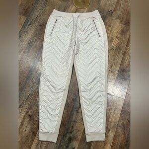 Athleta women’s Cream Quilted Joggers